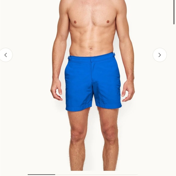 Orlebar Brown Bulldog Mid Length Swim Short In Navy Blue Pockets Sz 36 - Picture 1 of 11